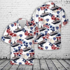 US Navy USS Midway (CV-41), 4th Of July Hawaiian Shirt NLSI0604PK06