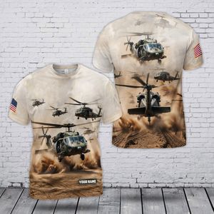 Custom Name U.S Army UH-60 Black Hawk 3D T-Shirt TT0904PK04
