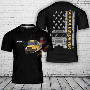 Custom Name School Bus Driver 3D T-Shirt NLSI1104PK08