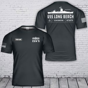 Custom Name US Navy USS Long Beach Nuclear Powered Cruiser (CGN-9) 3D T Shirt TT1304PK04