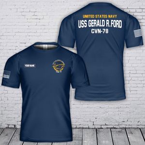 Custom Name US Navy USS Gerald R. Ford (CVN 78) 3D T-Shirt TT1404PK05