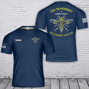 Custom Name US Navy F/A-18 Hornet 3D T-Shirt TT1404PK01