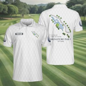 Custom Name Par 3 Over Water Golf Course Map Polo Shirt TT1604PK01