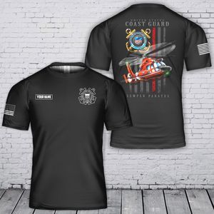 Custom Name Coast Guard Patriotic Flag 3D T-Shirt TT1504PK10