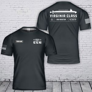 Custom Name Virginia Class Submarine (SSN) 3D T-Shirt TT1304PK07