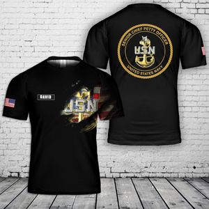 Custom Name US Navy Senior Chief Petty Officer (SCPO) 3D T-Shirt NLSI2004PK07