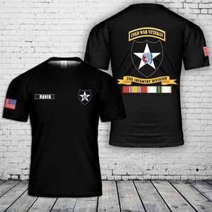 Custom Name US Army  2nd Infantry Division COLD WAR 3D T-Shirt NLSI2504PK08