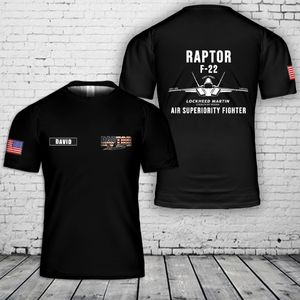 Custom Name F-22 Raptor Fighter Jet 3D T-Shirt NLSI2204PK01