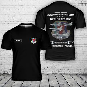 Custom Name New Jersey Air National Guard 177th Fighter Wing F-16 Fighting Falcons 3D T-Shirt NLSI2204PK03