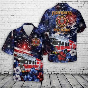 Firefighter Fire Truck, 4th Of July Hawaiian Shirt NLSI1205PK05