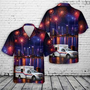 Nassau County Police EMS, Nassau County, New York, 4th Of July Hawaiian Shirt NLSI1305PK02