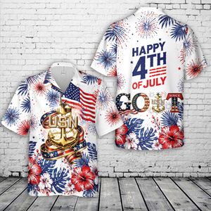 US Navy Senior Chief GOAT, 4th Of July Hawaiian Shirt NLSI1305PK07