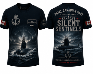 Custom Name Royal Canadian Navy Silent Sentinels 3D T-Shirt TT1505PK17