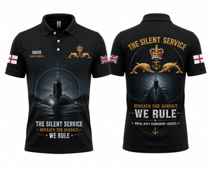 Royal Navy The Silent Service Polo Shirt - Royal Navy Submarine Service Veteran Gift TT1905PK01
