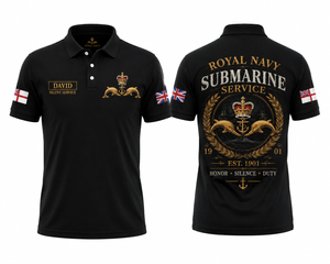 Custom Name Royal Navy Submarine Service Veteran Polo Shirt TT1905PK03