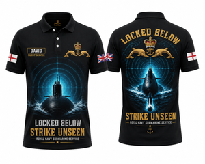 Custom Name Royal Navy Strike Unseen Polo Shirt - Silent Service Apparel TT1905PK04