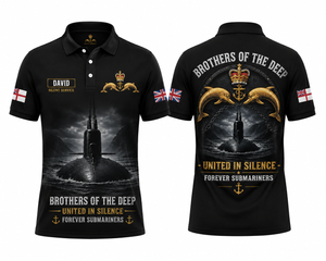 Custom Name Royal Navy Brothers Of The Deep Polo Shirt TT1905PK05