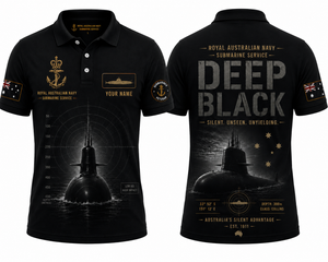 Royal Australian Navy Submarine Service Deep Black Polo Shirt - Military Veteran Gift TT1905PK09