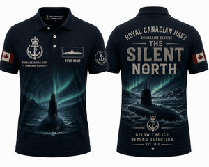 Custom Name Royal Canadian Navy Silent North Polo Shirt - Submarine Veteran Gift TT1905PK10