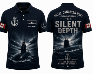 Custom Name Royal Canadian Navy Silent Depth Polo Shirt - Military Veteran Apparel TT1905PK11