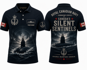 Custom Name Royal Canadian Navy Silent Sentinels Polo Shirt - Submarine Veteran Gift TT1905PK12