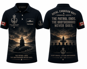 Custom Name Royal Canadian Navy Brotherhood Polo Shirt - Silent Service Veteran Gift TT1905PK15