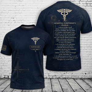 Custom Hospital Corpsman Heritage Navy 3D T-Shirt - US Military Medical Veteran Gift TT2005PK18