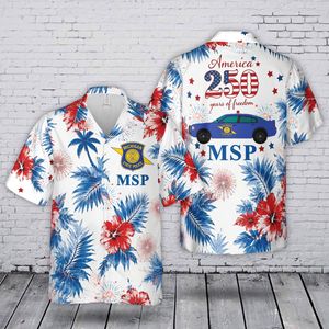 Michigan State Police (MSP) 250th Anniversary 1776-2026 July 4th Independence Day Hawaiian Shirt TT1505PK01