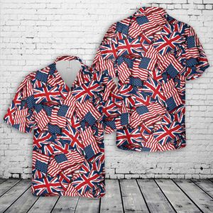 USA British Flag pattern Hawaiian Shirt NLSI2305PK03