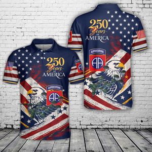 US Army 82nd Airborne Paratrooper, USA 250th Anniversary Polo Shirt NLSI2705PK09
