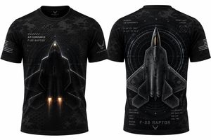 F-22 Raptor Ghost Stealth 3D T-Shirt Air Superiority Fighter Jet Tee TT2905PK13