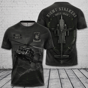 160th SOAR Night Stalker Elite 3D T-Shirt Custom Name Military Aviation Tee TT0106PK05