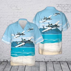 US Air Force Fairchild Republic A-10 "Warthog" Thunderbolt II Silhouette Hawaiian Shirt TT0206PK17