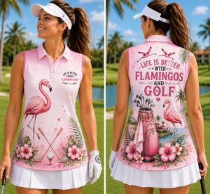 Life Is Better With Flamingos And Golf Women's Sleeveless Athleisure Polo Shirt TT0906PK04