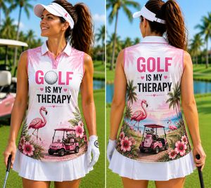 Golf Is My Therapy Women's Sleeveless Athleisure Polo Shirt TT0906PK08