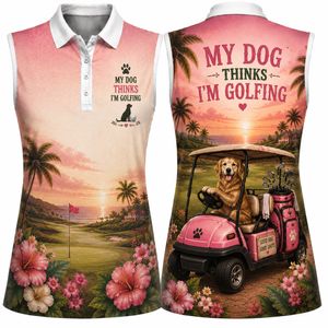 My Dog Thinks I'm Golfing Women's Sleeveless Athleisure Polo Shirt TT1006PK11