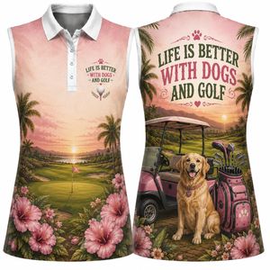 Life Is Better With Dogs And Golf Women's Sleeveless Athleisure Polo Shirt TT1006PK13