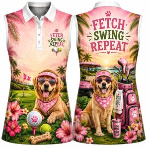 Fetch Swing Repeat Women's Sleeveless Athleisure Polo Shirt TT1006PK14