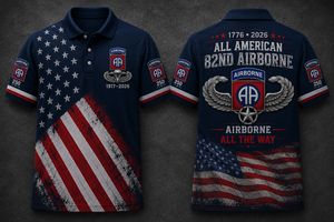 82nd Airborne All American Polo Shirt - 1776-2026 Airborne All The Way TT1006PK19