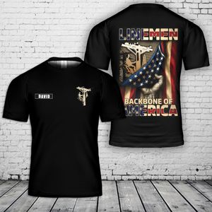 Custom name Lineman Backbone Of America 3D T-Shirt NLSI1106PK05