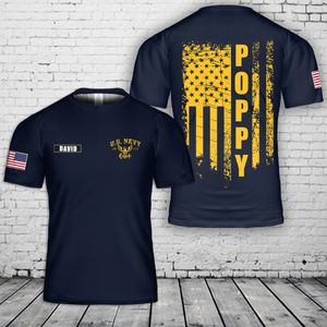 Custom Name US Navy Poppy T-Shirt 3D NLSI1106PK07