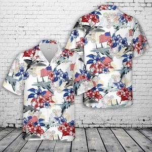 Red White & Blue fighter jets 4th of July Hawaiian Shirt NLSI1506PK07