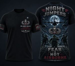 Custom Name NIGHT JUMPERS Elite Airborne Operations 3D T-Shirt TT1606PK04