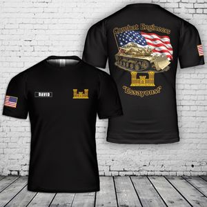 Custom name US Army Combat Engineer M728 CEV 3D T-Shirt NLSI1906PK06