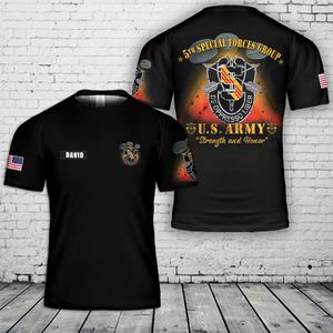 Custom Name US Army 5th Special Forces Group (5th SFG) T-Shirt 3D NLSI2606PK01