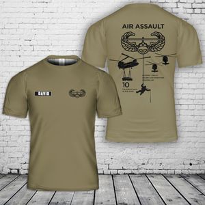 Custom Name US Army Air Assault 3D T-Shirt NLSI2306PK04