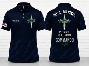 Custom Name Royal Marines Commando Polo Shirt - Per Mare Per Terram TT0807PK09