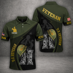 Custom Name US Military Veteran Polo Shirt TT0807PK11
