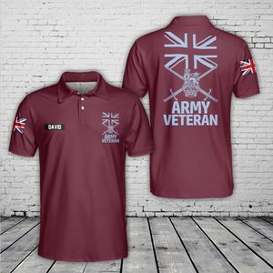 Custom Name British Military Regiment Army Veteran Polo Shirt NLMP0807PK04