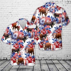 Hereford Bull, 4th Of July Hawaiian Shirt NLMP0907PK03